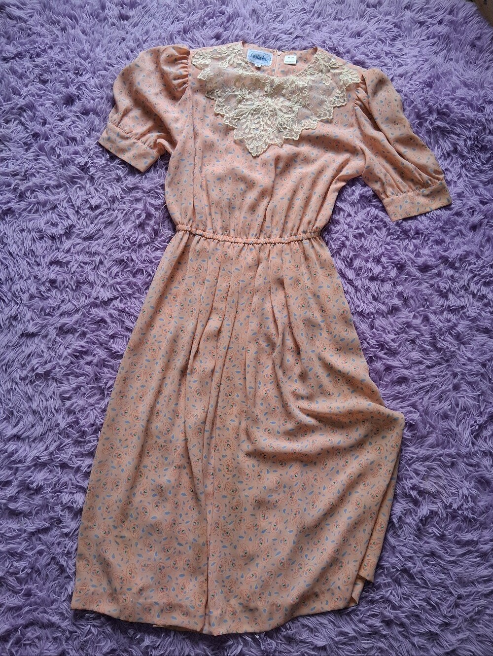Vintage Paisley And Lace Dress